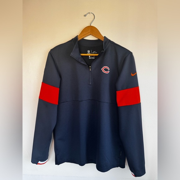 Nike NFL Chicago Bears Therma OnField Sideline 1/4 Zip Pullover Jacket Men’s S - Picture 1 of 6